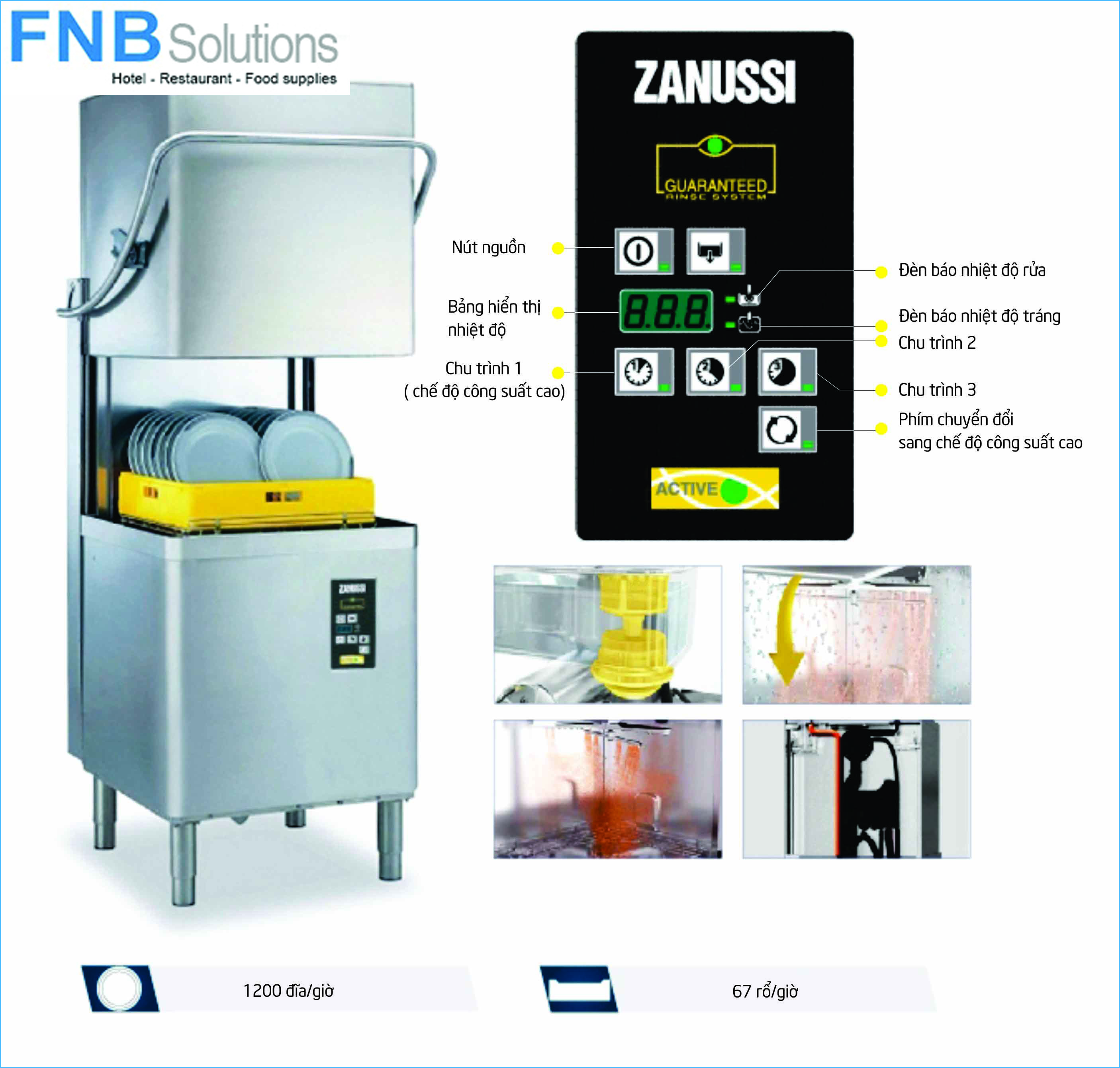 Tư vấn lựa chọn máy rửa bát Zanussi tiết kiệm chi phí cho nhà bếp công nghiệp
